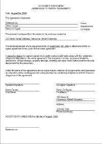 This is how your Co Signer Agreement will look