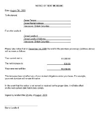 This is how your Rent Increase form will look